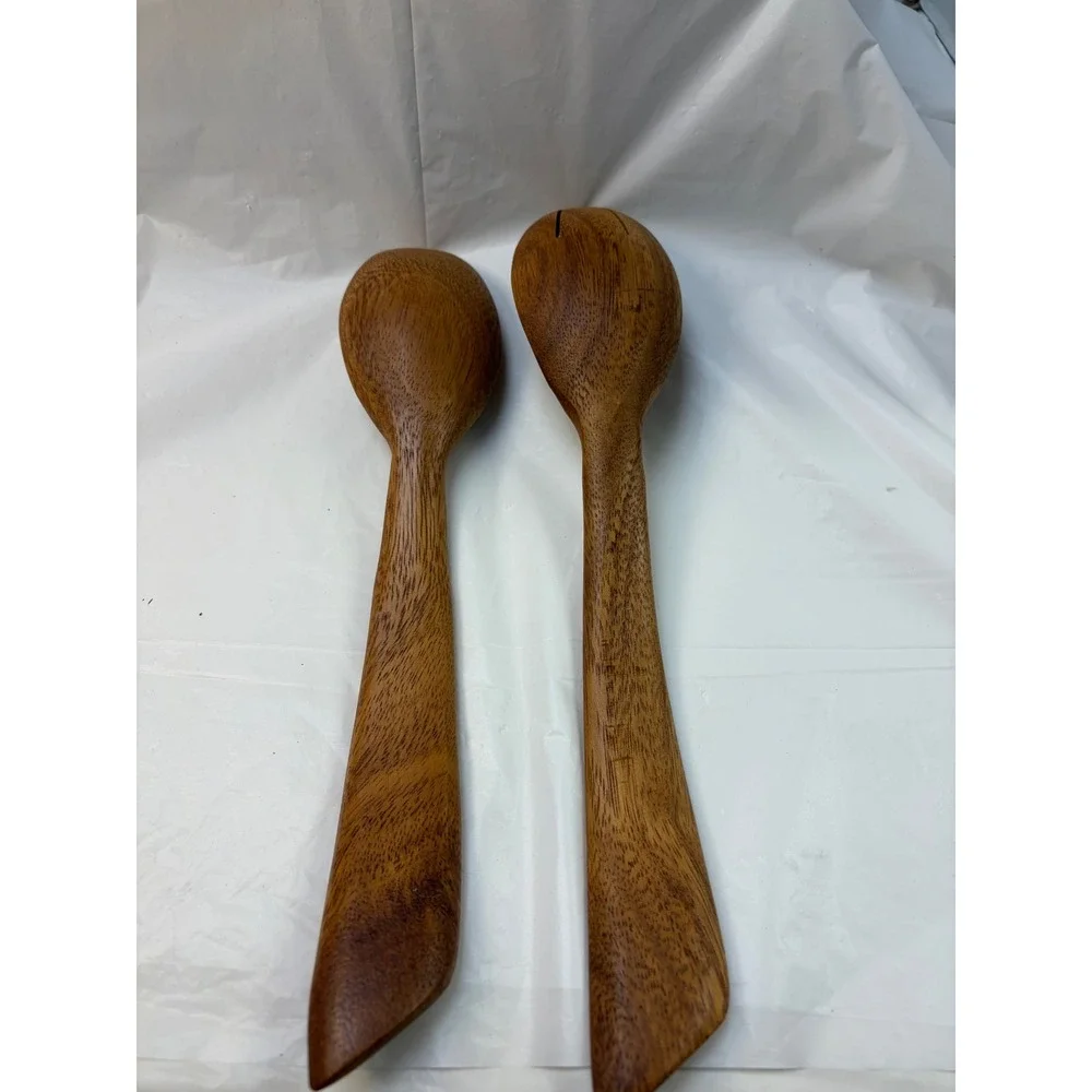Vintage Rosas Philippine Handicrafts Monkey Pod Wood Serving Tray & Salad Server
